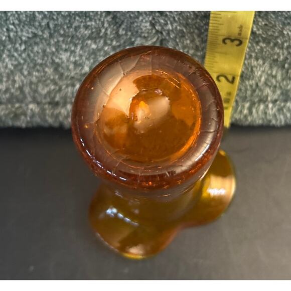 UV Reactive 1950s Small Vase Art Glass Amber Orange MCM Hand Blown - Picture 7 of 8